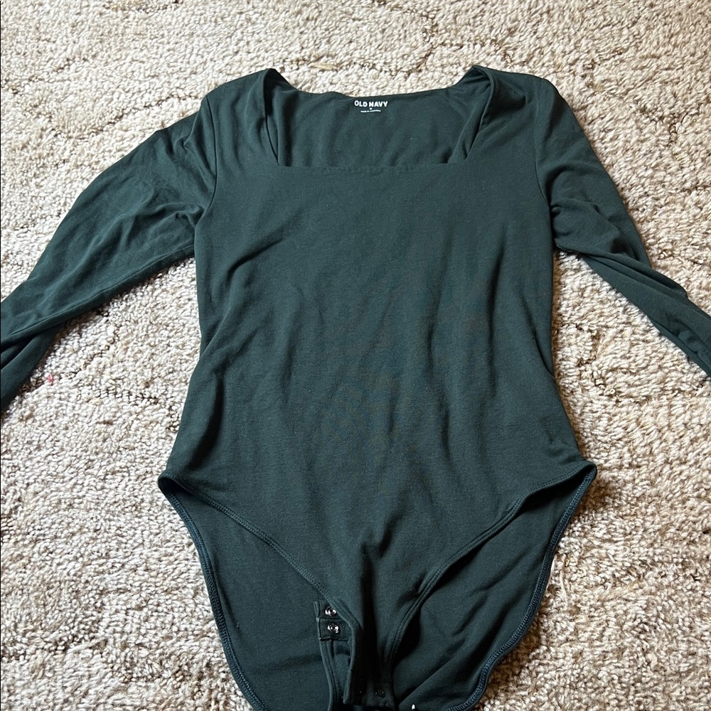 Old Navy Long Sleeve square Neck Bodysuit - Dark Green